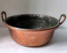 BASSINE A CONFITURE CUIVRE 2 POIGNEES BRONZE ANCIEN XIXème