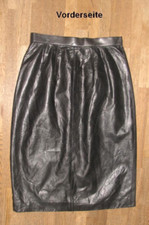 Jupe En Cuir Noir Mi-Longue En