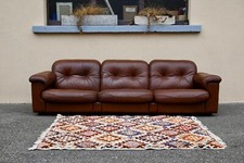 Grand canapé DS 101 de De Sede en cuir marron chocolat club design vintage sofa