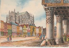 CPSM 60 BEAUVAIS L'Ancienne Place Jeanne Hachette Illustrée par BARDAY