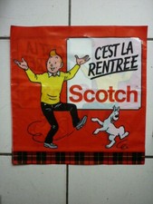 SAC  EN PLASTIQUE  TINTIN C EST LA RENTRE  PUB POUR SCOTCH 1984 / 37 X 38 CM    