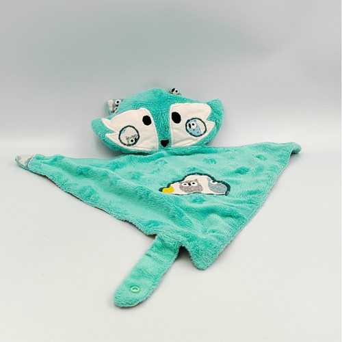 Doudou plat renard chat vert
