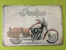 Déco Plaque métallique Reproduction tôle rétro vintage MOTO INDIAN 20 x 30 cm