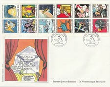 Enveloppe GF 1er jour 1988 Numismatique La BD et la Poste par 12 Auteurs