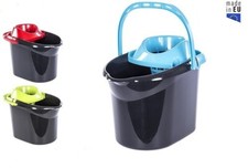 Seau de Ménage Sols 15 Litres avec Poignée Transport + Essoreuse Universelle