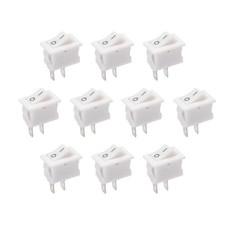 Mini Bateau Interrupteur Bascule Blanc ON/OFF/ON AC 250V/3A 125V/6A 10Pcs