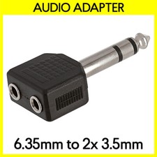 6.35mm Stereo to 2 x 3.5mm
