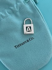 Rare Tiffany & Co Silver Lock Initial Letter A Pendant Bracelet Padlock Openable