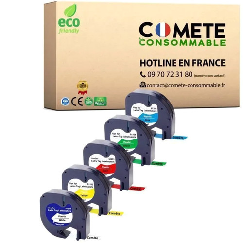 Dymo letratag compatible - letratag, 12mm