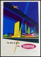 Affiche poster sabena - affiche,
