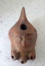 Lampe à huile en terre cuite de Carthage anthropomorphe 3/2è s° av JC - A6