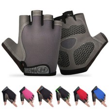 Gants de Vélo Eté Demi-Doigts Gel Antichoc Antidérapant pour Homme Femme VTT BMX