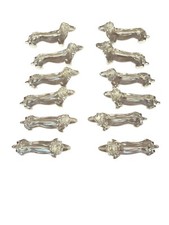 Lot de 12 portes couteaux chien Teckel Basset 1970 Vintage Plastique Incolore