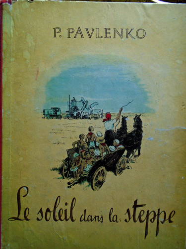 Soleil dans steppe p - le,