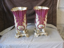 Paire de vases en porcelaine de Paris – attribués à Jacob Petit (vers 1840)