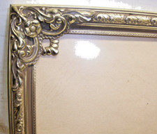 cadre ancien doré verre bombé 25,5 X 19,5 cm Feuillure 25 X 19 cm