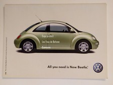 GREEN NEW BEETLE VW COX VERT COCCINELLE publicité carte postale postcard 