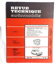 1974 SIMCA 1100 TI  /  PEUGEOT 504  REVUE TECHNIQUE RTA