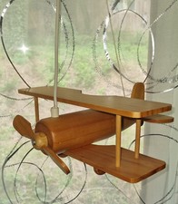 lustre avion en bois suspension luminaire