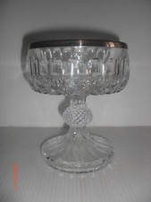 SUPERBE COUPE SUR PIED COMPOTIER ANCIEN CRISTAL TAILLÉ Vintage