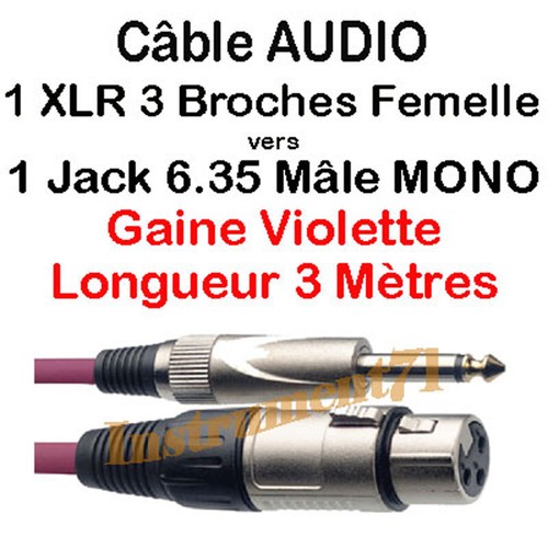 Pour micro câble violet - pour, jack