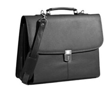 serviette en cuir noir à