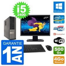 PC Dell 990 SFF Ecran 27" Intel i5-2400 RAM 4Go Disque Dur 500Go Windows 10 Wifi