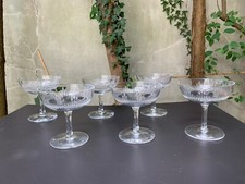 LOT ANCIEN DE VERRE COUPE A CHAMPAGNE EN CRISTAL AVEC INITIALE JC  N°13