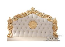 Tête Lit Tête de Lit Double Baroque Cuir Éco Ou Tissu Swarovski Bois À
