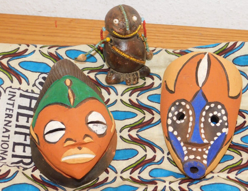 Statue masque tribal - 3,