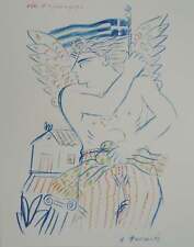 Alekos FASSIANOS : Jeux Olympiques, l'athlète Grec, Lithographie signée