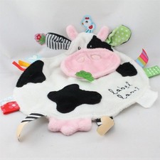 Doudou plat vache étiquettes