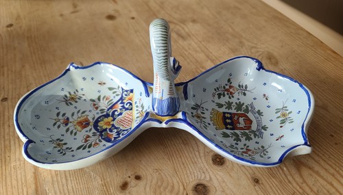 Serviteur double faïence - double, en