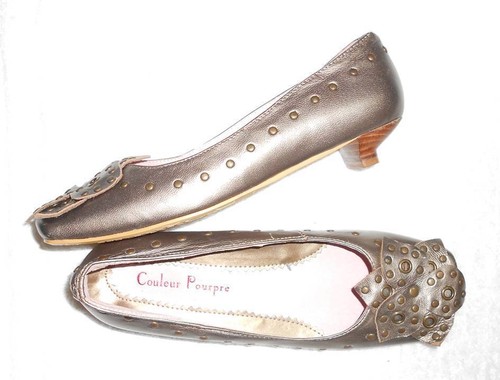 Couleur poupre ballerines cuir - couleur,