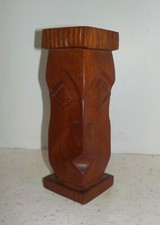 Sculpture tête totem en bois