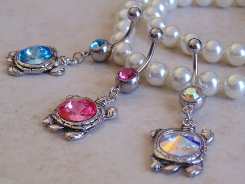 Single gemmed navel - single, ring