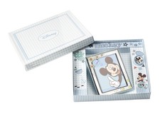 Ensemble Cadre Walt Disney Topolino 09x13 Cm + Porte-Sucette En Argent 925% 5820