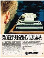 PUBLICITE ADVERTISING 054  1982  PTT   le répondeur enregistreur E.G.T