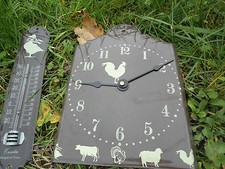 THERMOMETRE+ HORLOGE EMAILLES