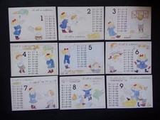FA633)  9 cartes postales TABLE DE MULTIPLICATION Monique Touvay - 1989