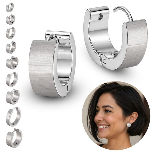 Acier inox créoles argent - acier,