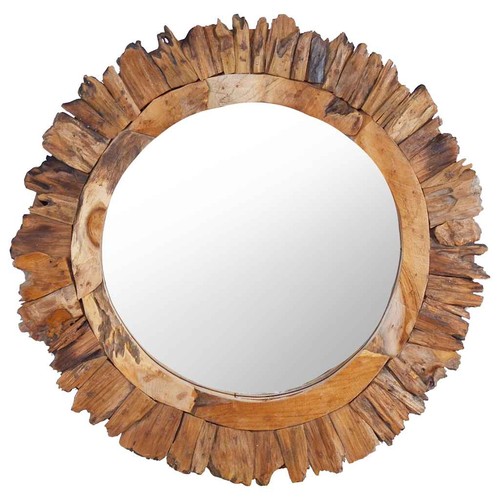 Teck miroir mural rond - teck,