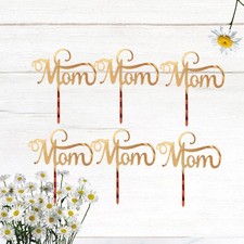  6PCS Fête des Mères Gâteau Toppers Maman Lettres Imprimées Choix De Gâteau