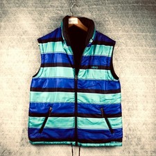 Head Gilet Homme L/XL Violet Vert Rayé Sans Manches Sport Zip Hiver Randonnée