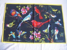 TORCHON DECORATIF " LES OISEAUX " - CREATIONS  SONACOTT .
