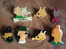 Lot de 7 pin's TINTIN - Milou Haddock Tournesol Fusée - Hergé BD CA02