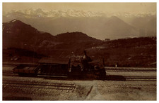 Suisse, Alpes, Panorama du Rigi-Kulm, Machine à Vapeur du Funiculaire vintage al