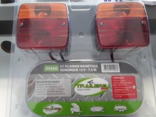 kit éclairage a lampe  pour remorque magnétique 12v avec câble de 7.5Mètres