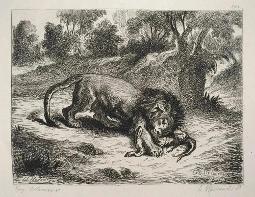 Eugène delacroix lion - lion, et