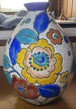 Charles Catteau & Keramis Vase Art Deco - Faïence Émaillée Craquelée 1930’s